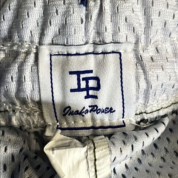 Inaka Power White Graphic Mesh Shorts with Navy Design Mens L - Picture 2 of 8